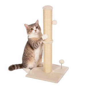 FDW 22/33 Inch Cat Scratching Post Cat Scratcher Natural Sisal Rope Scratch Post Kitten Trees with Hanging Ball for Indoor Cats - 1 of 4
