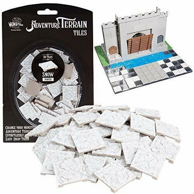 Monster Adventure Terrain- 50pc Snow Tile Expansion Pack- Hand-Painted 1x1? Tile Set- Easy Snap Creates Amazing Tabletop Terrain in Minute