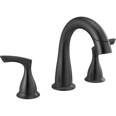 Mixxidea Bathroom Faucet, Widespread Bathroom Faucet 3 Hole with Pull Down Sprayer Matte Black