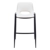 HomeRoots Set of Two 30" White and Black Faux Leather and Steel Low Back Bar Height Bar Chairs - 4 of 4