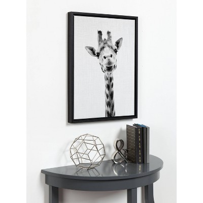 Black and White Giraffe Portrait Canvas Wall Art