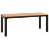 vidaXL Patio Bench 43.3 in. Steel and WPC Brown and Black - 2 of 4