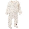 MiniMoi 4 Piece Baby Girls Pointelle "Pretty Petals" Rayon from Bamboo Blend Footie Set - 2 of 4