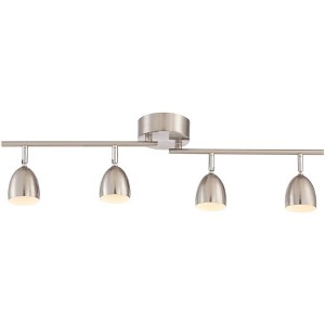 Pro Track Alexa 4-Head LED Ceiling or Wall Track Light Fixture Kit Spot Light Dimmable Silver Satin Nickel Modern Kitchen Bathroom Dining 32 1/4" Wide - 1 of 4