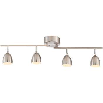 Pro Track Alexa 4-Head LED Ceiling or Wall Track Light Fixture Kit Spot Light Dimmable Silver Satin Nickel Modern Kitchen Bathroom Dining 32 1/4" Wide