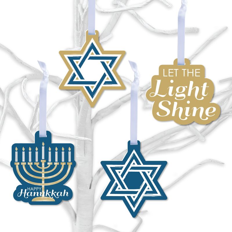 Big Dot of Happiness Happy Hanukkah - Chanukah Holiday Decorations - Tree Ornaments - Set of 12, 1 of 9