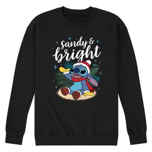 Men's - Lilo and Stitch - Sandy and Bright Christmas Graphic Fleece Sweatshirt - 1 of 4