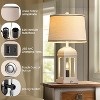 KTMBDW Set of 2 Farmhouse Lamps, Rustic Vintage Bedroom Table Lamp with 2 USB Charging Ports for End Table Entryway, 4 Bulbs Included - 2 of 4