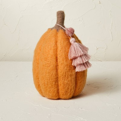 9" x 6" Felted Pumpkin Figurine Apricot - Opalhouse™ designed with Jungalow™