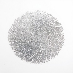 Anna-Kaci 4-Piece Round Spiral Woven Placemat with Textured Swirl Design - 1 of 4