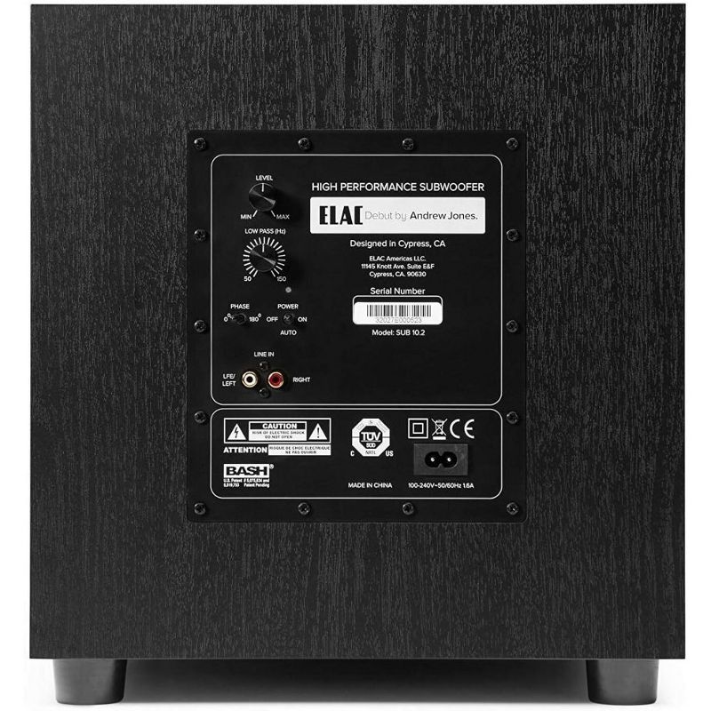 ELAC Debut 2.0 DS102-BK 10" 200 Watt Powered Subwoofer with MDF Cabinets for Home Theater and Stereo System, Black, 3 of 4