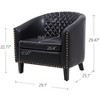 CAVINAS Upholstered Accent Chair,Comfortable Barrel Chairs with Soft Padded Armrest for Bedroom,Reading Room - 3 of 4