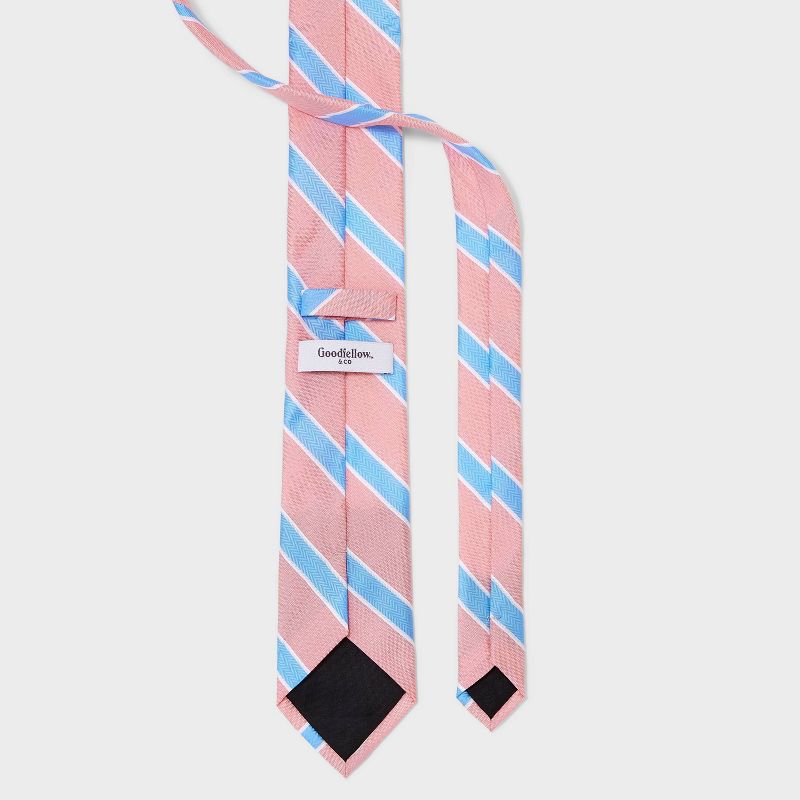 Men&#39;s Striped Neck Tie - Goodfellow &#38; Co&#8482; Pink One Size, 3 of 5