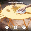 Yardgrace 3-Piece Steel Folding Bistro Set, Foldable Patio Furniture Set with Premium Frame, Outdoor Bistro Table - 4 of 4
