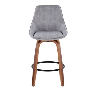 Set of 2 Diana Counter Height Barstools: Velvet Upholstery, Swivel, Wood Frame - LumiSource - 1 of 4