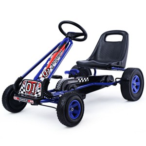Costway 4 Wheels Kids Ride On Pedal Powered Bike Go Kart Racer Car Outdoor Play Toy - 1 of 4