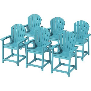 Decksplore Outdoor Tall Adirondack Chairs Sets Patio Bar Stool Chair with High Back All-Weather Balcony Chair for Backyard Garden Yard - 1 of 4