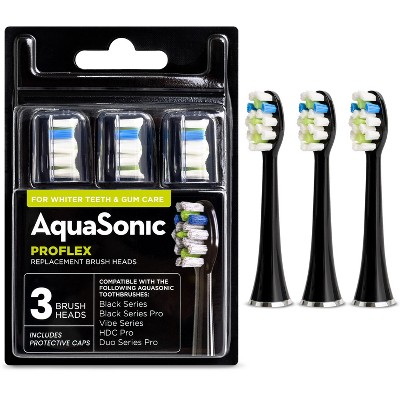 AquaSonic ProFlex Electric Toothbrush Replacement Brush Heads - 3 Pack