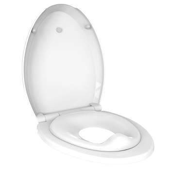 JOOL BABY Quick Flip Toilet Seat with Built-In Potty Training Seat - Elongated