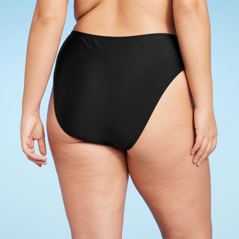 Women's High Leg Cheeky High Waist Bikini Bottom - Wild Fable™ Black, 5 of 8