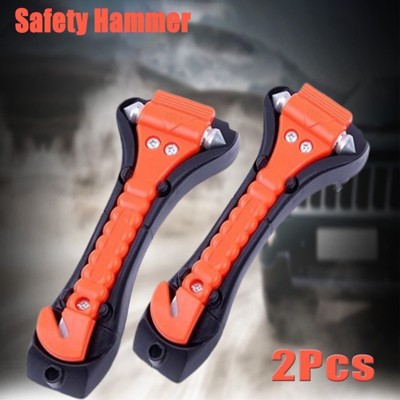 Window Breaker Hammer Window Breaker & Seatbelt Cutter Vehicle Escape Tool, Orange 2 Pcs