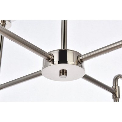 Hanson 8-Light Polished Nickel Pendant with Clear Glass Shades