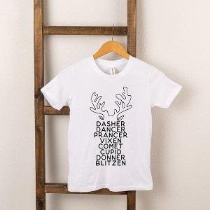 The Juniper Shop Reindeer Names Antlers Toddler Short Sleeve Tee - 1 of 2