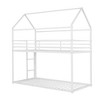 CAVINAS Twin Over Twin Wood/Metal Bunk Bed with Ladder/Tent,House Bed Frame for Kids Room,Bedroom - 3 of 4
