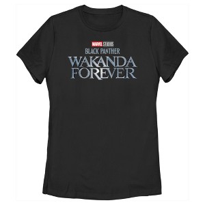 Women's Black Panther: Wakanda Forever Metallic Movie Logo T-Shirt - 1 of 4