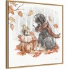 Amanti Art 30"x30" Autumn Dogs III by Mary Urban Framed Canvas Wall Art Print - 2 of 4