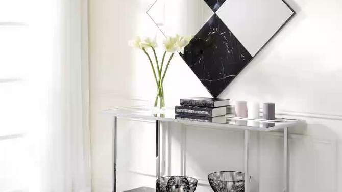 Angwin Console Table Mirrored Faux Marble/Chrome - Acme Furniture, 2 of 5, play video