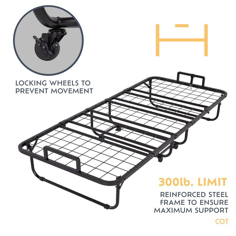 Heyward Folding Bed with Mattress for Adults, 5" Guest Bed Foldable, 5 of 7