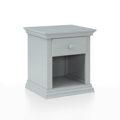 Gray 1-Drawer Nightstand with Bottom Shelf
