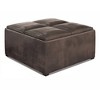 35" Franklin Square Coffee Table Storage Ottoman Linen Look Fabric - Wyndenhall - 2 of 4