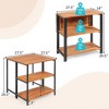 Costway Patio Acacia Wood Folding Dining Table Storage Shelves Garden Deck - 2 of 4