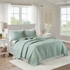 3 Pcs Elegant Reversible Scalloped Edge Quilt Set, Antimicrobial Elegant Touch Bedding for Hot Season, Classic Stitch Pattern Farmhouse Style Bed Set - 2 of 4