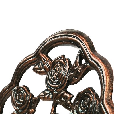 Antique Bronze 3-Piece Rose Cast Aluminum Bistro Set