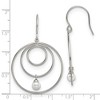 Chisel Stainless Steel Polished with Simulated Pearl Dangle Earrings Shepherd Hook - 4 of 4