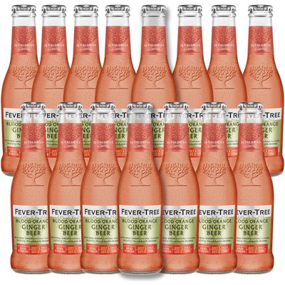 Fever Tree Blood Orange Ginger Beer - Premium Quality Mixer - Refreshing Beverage for Cocktails & Mocktails 200ml Bottles