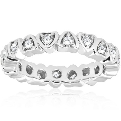 Pompeii3 1/2ct Heart Shape Diamond Eternity Ring 14K White Gold