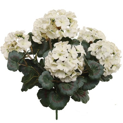 Floral Home 18" White Geranium Hang Bush - 12-Piece