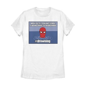 Women's Marvel Spider-Man #drowning T-Shirt - 1 of 4
