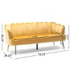 NicBex 3 Seater Sofa Couch with Deep Seat & Armrest Modern Upholstered Velvet Sofa with Metal Legs for Living Room - 3 of 4