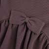 RuffleButts Little Girl Waffle Knit Long Sleeve Bow Back Top - 3 of 4