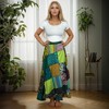 Agan Traders Women's Boho Patch Work Tie Up High Waisted Long Skirt Wrap Cover Up - 4 of 4