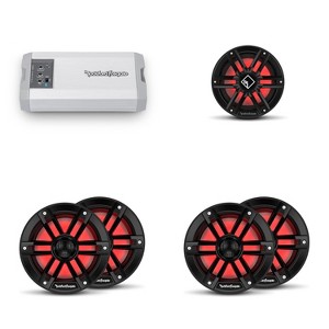 Rockford Fosgate TM1000X5AD 5 Channel Marine Amplifier with 2 Pairs of M1-65B 6.5” Black Color Optix Marine 2-Way Speakers and 1 M2D4-10IB 10" Colo... - 1 of 4