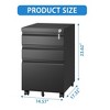 Anybear Black 3 Drawer Mobile File Cabinet with Lock - 2 of 4