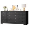 12 Drawers Dresser for Bedroom Wooden, Modern Wide TV Stand Dressers for 65 Inch TV, Wood Chest of Drawers, Farmhouse Clothes Storage for Living Room - 2 of 4
