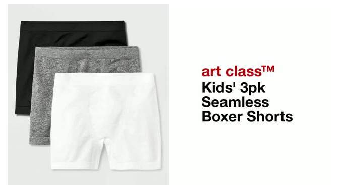 Kids' 3pk Seamless Boxer Shorts - art class™ Black/Gray/White, 2 of 4, play video
