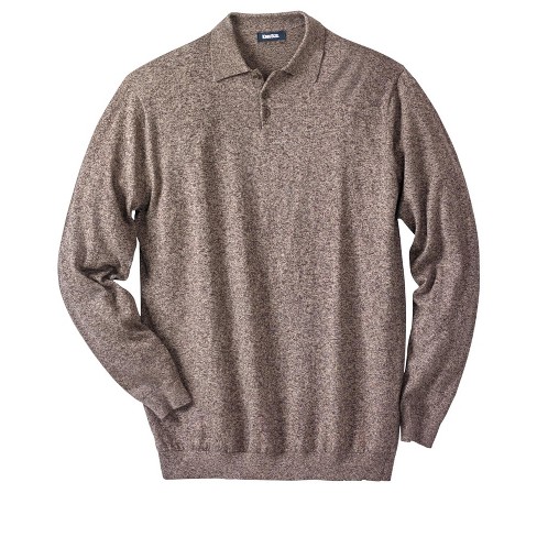 Kingsize Men's Big & Tall Quarter Zip Sweater Fleece - Tall - L, Brown Marl  Multicolored : Target